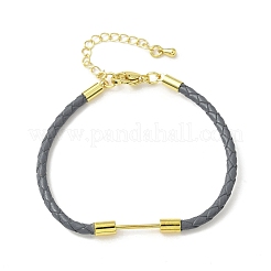 Изготовление браслета из плетеного круглого шнура из искусственной кожи толщиной 3 мм&nbsp;MAK-S075-01G