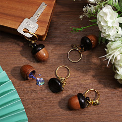 4шт брелок из дерева и сплава&nbsp;KEYC-CA00005