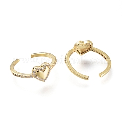 Латунные кольца из манжеты с прозрачным цирконием&nbsp;RJEW-I073-04G