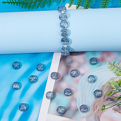 50 шт. стеклянные бусины с электроплитой&nbsp;GLAA-HS0001-09C