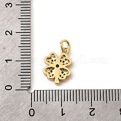 Подвески-клеверы из латуни с микропаве из прозрачных кубических цирконий&nbsp;KK-I360-043G