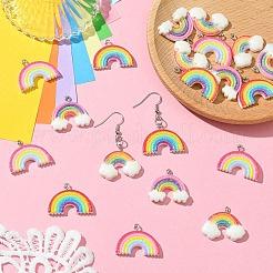 Наборы украшений для сережек-подвесок из непрозрачной радужной смолы своими руками&nbsp;DIY-YW0010-80