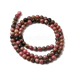 Природные родонит бисер нитей&nbsp;G-D840-59-4mm