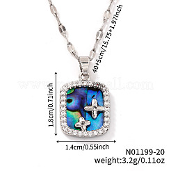 Простые латунные прозрачные кубические цирконии квадратные звездные подвески ожерелья WB2373-1