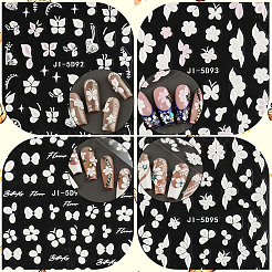 5 шт. 5 стиля наклейки для ногтей с изображением цветов и бабочек для домашних животных&nbsp;MRMJ-SP0001-16