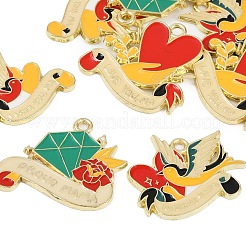 8 шт. 4 стиля подвески из сплава и эмали на тему Дня матери&nbsp;ENAM-FP0002-25