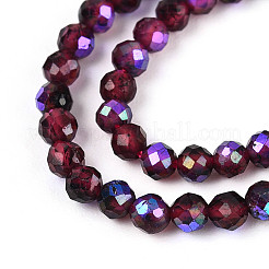 Нити из натуральных гранатовых бусин с покрытием цвета AB G-T144-A07-01