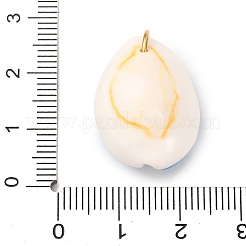 Кулоны с натуральными ракушками каури с принтом&nbsp;STAS-Z168-03G-02