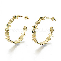 Латунные микро проложить серьги стержня кубического циркония&nbsp;EJEW-N011-31-NF