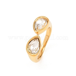 Нержавеющая сталь 304 со стеклянной манжетой и открытыми кольцами&nbsp;RJEW-Z125-03G-01