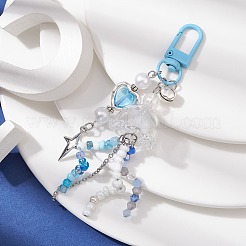 Светящаяся акриловая подвеска в форме звезды&nbsp;HJEW-JM01443-02