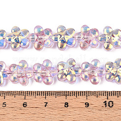 Прозрачность гальванизированные стеклянные бусины нити&nbsp;GLAA-T023-38A-03