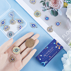 40шт 10 стиля подвески из сплава с кристаллами и стразами&nbsp;FIND-SC0006-73