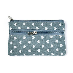 Кошельки из хлопчатобумажной ткани с узором в виде сердечек&nbsp;AJEW-N003-03