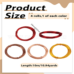 4 рулон круглой алюминиевой проволоки 4 цветов&nbsp;AW-LP0001-05B-04