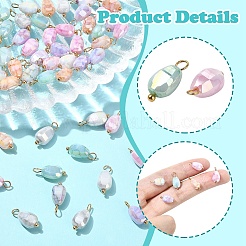 60 шт. подвески из стекла с эффектом потрескивания&nbsp;PALLOY-YW00105