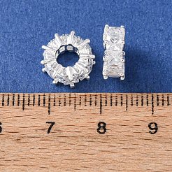 Латунные микро проложить Цирконий Европейский бисером&nbsp;KK-C157-09C-S