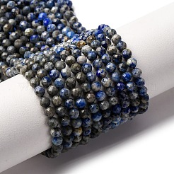Нитки бусины из натурального ляписа-лазури&nbsp;LS-G-L629-B01-3mm-04