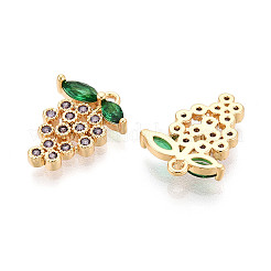 Подвески из латуни с прозрачным фианитом&nbsp;KK-T077-42G