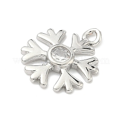 Рождественские подвески из латуни с прозрачными кубическими цирконами&nbsp;KK-G548-04P