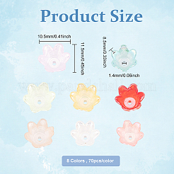 560 шт. 8-цветные 6-лепестковые акриловые колпачки для бусин с имитацией желе&nbsp;OACR-DC0001-05