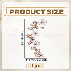 1 шт. серьги-гвоздики из сплава с цветочным узором и стразами&nbsp;EJEW-LP0012-29