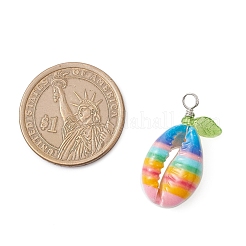 Летние подвески из натуральных ракушек каури с принтом&nbsp;PALLOY-JF04155