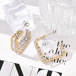 Серьги-гвоздики из нержавеющей стали 304&nbsp;EJEW-M070-21PG-04