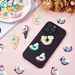 80 шт. 10 цвета радуги ПВХ кабошоны&nbsp;FIND-SC0006-67