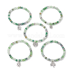 5шт. браслеты с подвесками в виде клевера из сплава&nbsp;BJEW-JB11727