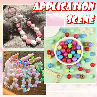 100 шт. Непрозрачные акриловые бусины&nbsp;OACR-PA0001-31B-1