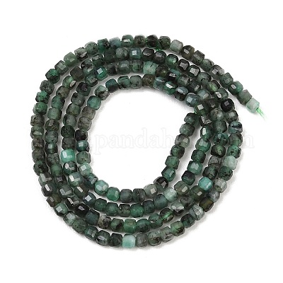 Натуральные изумрудные бисерные пряди&nbsp;G-B175-C05-2x2mm-1