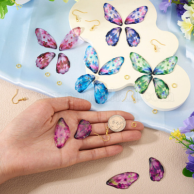 Наборы для самостоятельного изготовления сережек-подвесок в виде крыльев бабочки&nbsp;DIY-TA0013-27-1