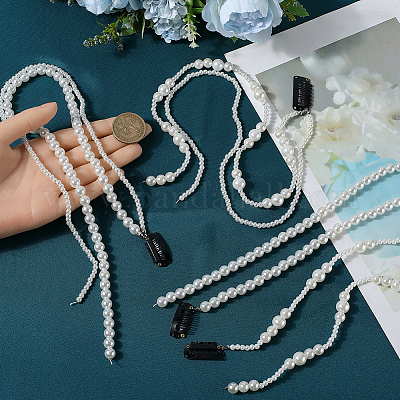 4шт 4 вида пластиковых жемчужин с железными заколками для волос&nbsp;OHAR-GF0001-36-1