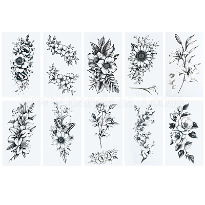 Съемные временные водонепроницаемые татуировки бумажные наклейки&nbsp;DIY-WH20009-93-1