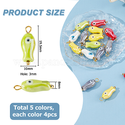 20 шт. 5-х цветные фарфоровые подвески ручной работы&nbsp;PALLOY-HS00036-1