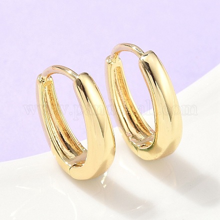 Овальные серьги-кольца из латуни EJEW-Z102-33G-1