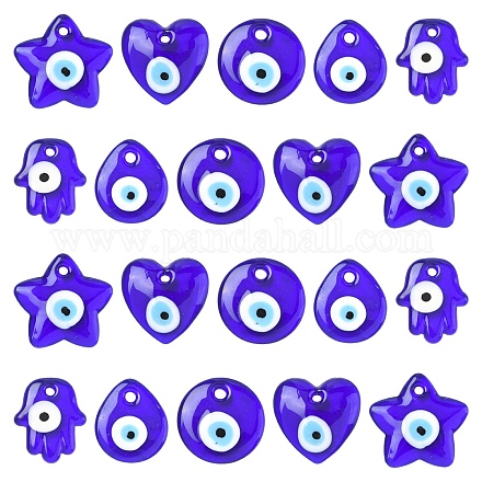 10 шт. 5 стиля подвески ручной работы лэмпворк от сглаза LAMP-YW0004-12-1