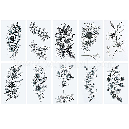 Съемные временные водонепроницаемые татуировки бумажные наклейки&nbsp;DIY-WH20009-93-1