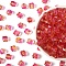 300Pcs Two Tone Transparent Spray Painted Acrylic Beads, Polygon, Faceted, Deep Pink, 7.5x8x8mm, Hole: 1.8mm