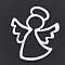 Aluminium Pendants, Laser Cut Pendants, Angel, Silver Color Plated, 33x28x1mm