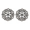 Tibetan Style Filigree Joiners Links, Cadmium Free & Lead Free, Flower, Gunmetal, 29x1mm, Hole: 1.2mm