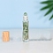 Natural Green Aventurine Roller Ball Bottles, with Plastic Cover, SPA Aromatherapy Essemtial Oil Empty Glass Bottle, 2x8.5cm, Capacity: 10ml(0.34fl. oz)