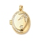 Brass Micro Pave Clear Cubic Zirconia Locket Pendants, Oval, Golden, Tray: 17x13mm, 22x17x6.5mm, Hole: 5x2.5mm