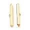 304 Stainless Steel Slide On End Clasp Tubes, Slider End Caps, Real 18K Gold Plated, 30x5.5x4mm, Hole: 3.5x1.5mm, Inner Diameter: 3mm