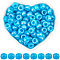 800cs Plastic Pearlized Beads, Barrel, Deep Sky Blue, 9x6mm, Hole: 3.8mm