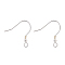 925 Sterling Silver Earring Hooks, with 925 Stamp, Silver, 17x19mm, Hole: 1.5mm, 22 Gauge, Pin: 0.6mm