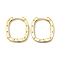 Brass Oval with Polka Dot Hoop Earrings for Woman, Real 18K Gold Plated, 23x20x2.5mm, Pin: 1mm