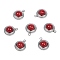 Dyed Natural White Jade Half Round Charms, with 304 Stainless Steel Findings, Red, Platinum, 12.5x10x5mm, Hole: 1.2mm