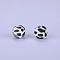 Printed Round Silicone Focal Beads, White, 15x15mm, Hole: 2mm